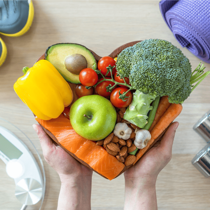 Heart plate of food